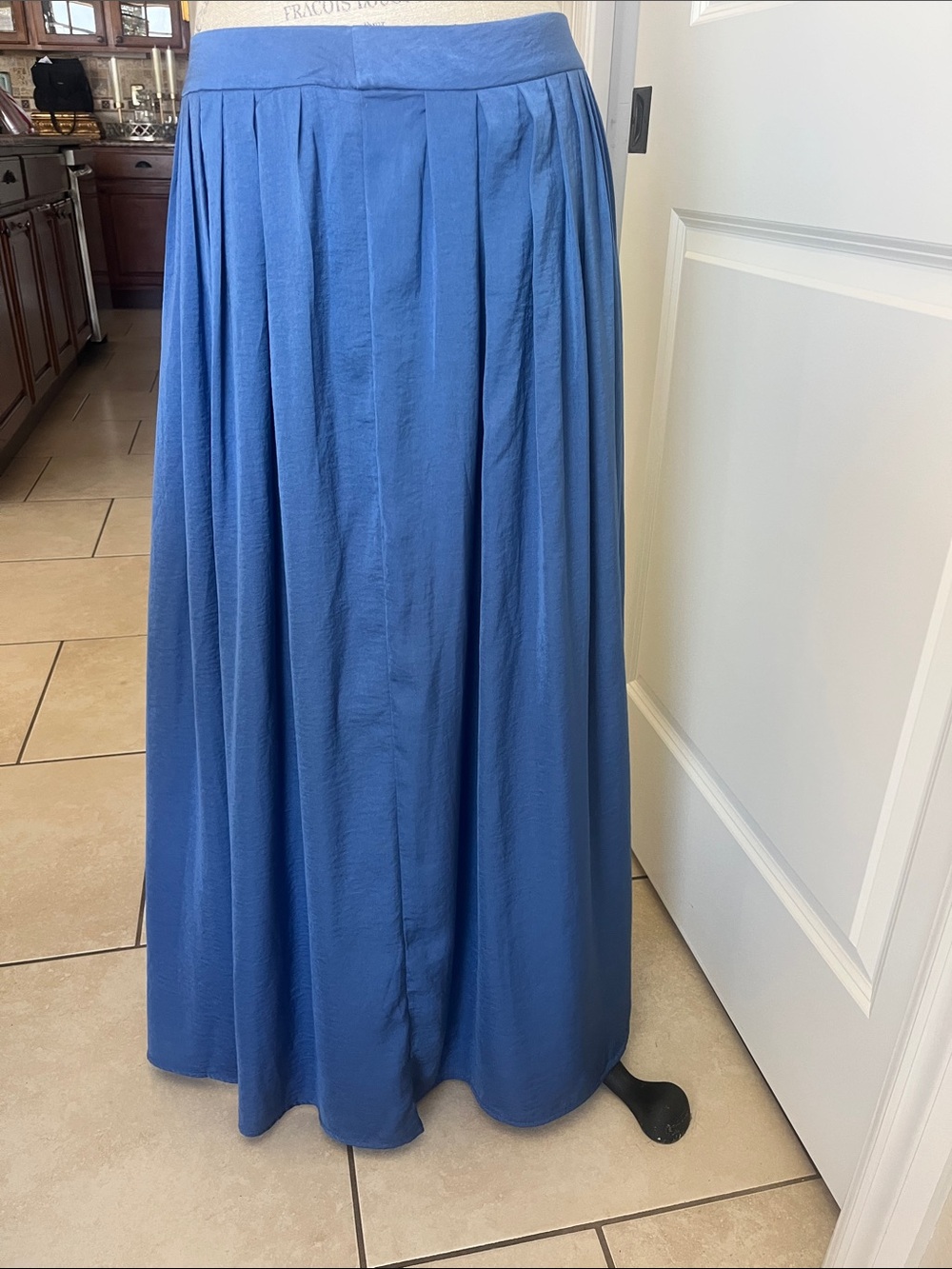 NWT Chico's blue pleated maxi skirt w/side zipper size 8–10 chico's size 1
